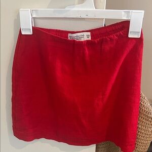 Abercrombie & Fitch red linen skort